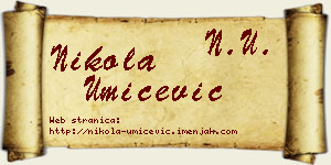 Nikola Umićević vizit kartica